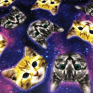 Galaxy Cat Scuba Cap Sleeve Dress Size Large